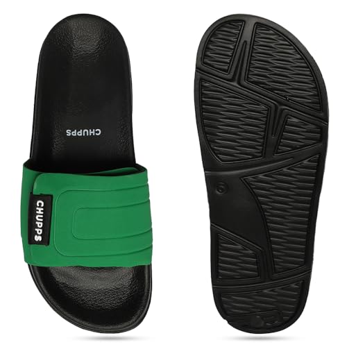 CHUPPS Quilt Bloom Green & Black Drift Orthopedic Slippers | Soft Footpharma Footbed | Breathable Ventilation Holes | Lightweight Flip Flops | Anti-Skid Chappals for Everyday For Womens - Image 3