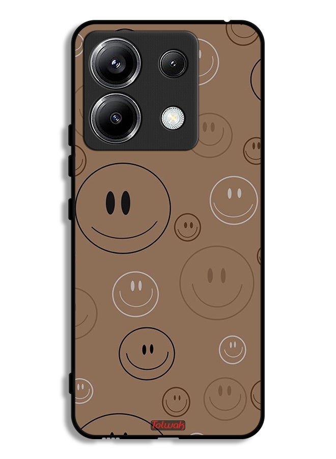 Tolwak Xiaomi Redmi Note 13 Pro 5G Protective Case Cover Smiley Faces Pattern - Image 1
