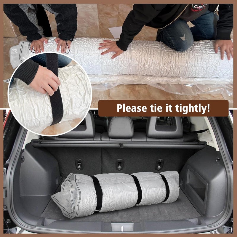 VacPack Twin Mattress Vacuum Bag for Moving Storage Shipping, for Memory Foam Latex Mattress Thick and Tear Resistant with Straps (Twin) - Image 3