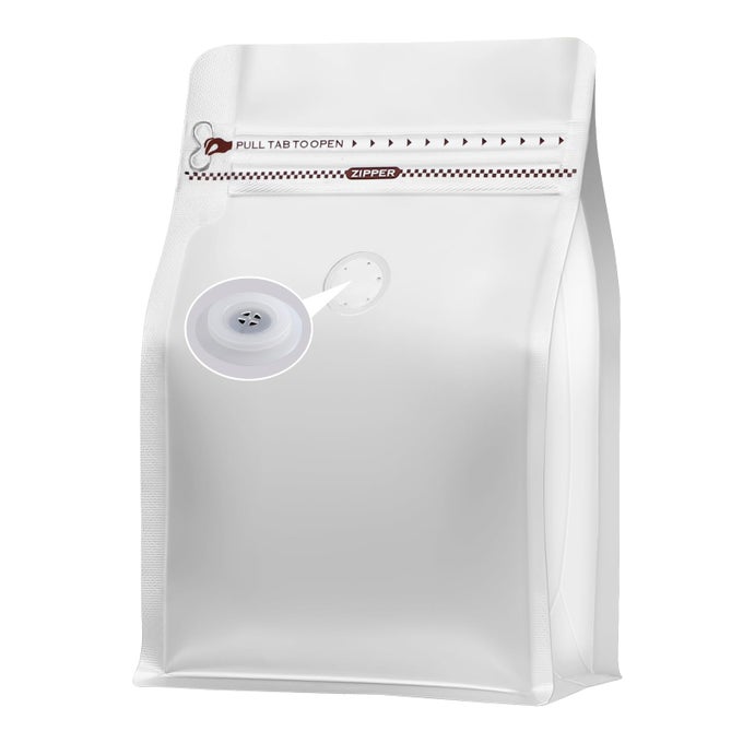 COFFEE BAGS WITH VALVE50PCS8OZ WHITE HIGH BARRIER ALUMINUMED FOIL FLAT BOTTOM STANDING COFFEE BEANS STORAGE BAGSREUSABLE HEAT SEALABLE SIDE ZIPPER POUCHES FOR HOME OR STORE