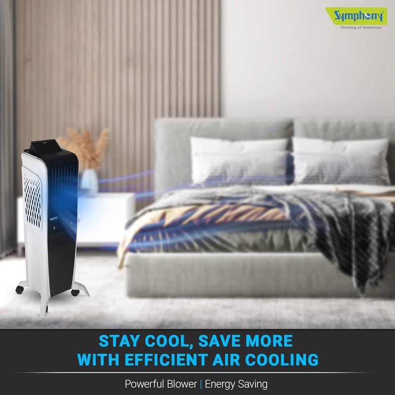 سيمفوني Symphony Diet 3D 40i Portable Tower Air Cooler with Honeycomb Pads and Touchscreen 40 L Diet 3D - 40i White & Black - Image 5