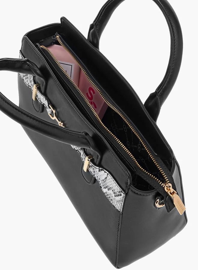Celeste Animal Textured Tote Bag with Zip Closure and Handles