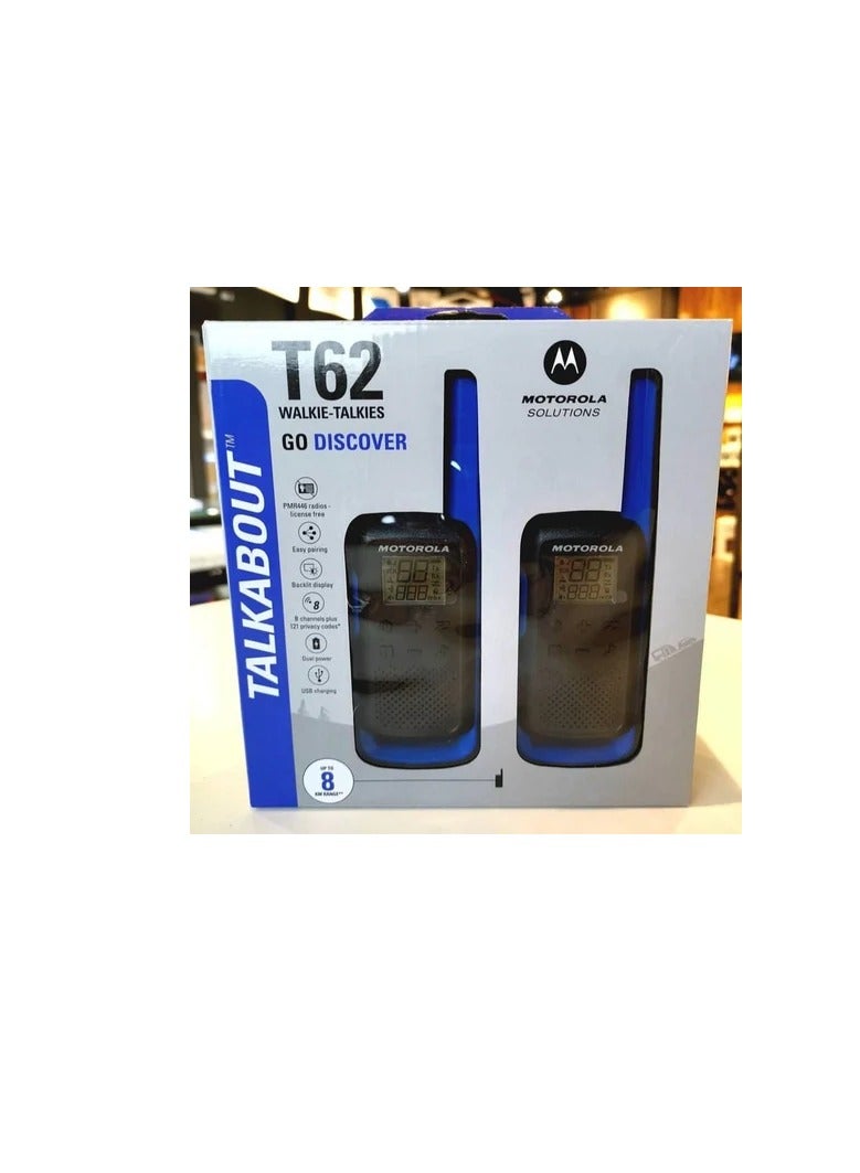 MOTOROLA TALKABOUT T62 Walkie-talkies Blue Twin Back  - Image 2
