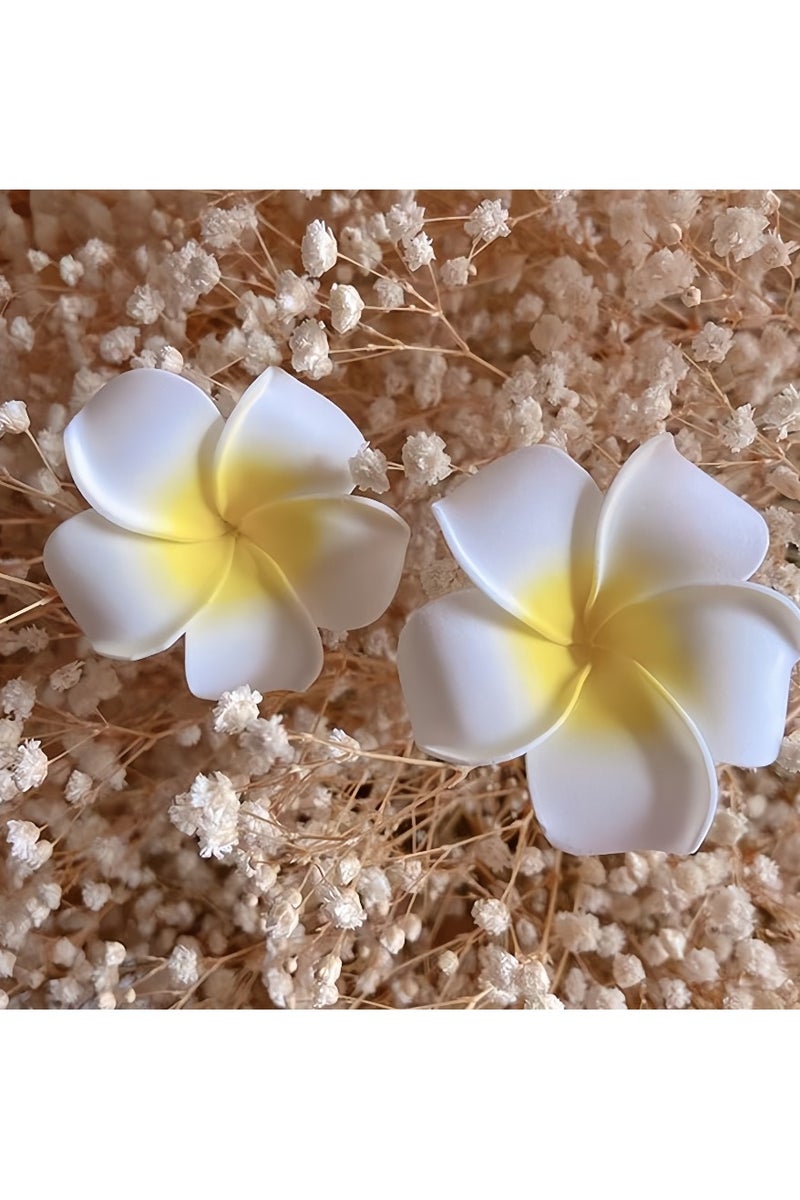 بي جي إم 10 pcs أبيض + أصفر رعشة الاصطناعية روبرا زهرة المشبك مشبك الشعر الرغوة هاواي فينيكس باني باني مقطع زفاف الحياة اليومية لحفل الملابس الزخرفة - Image 2