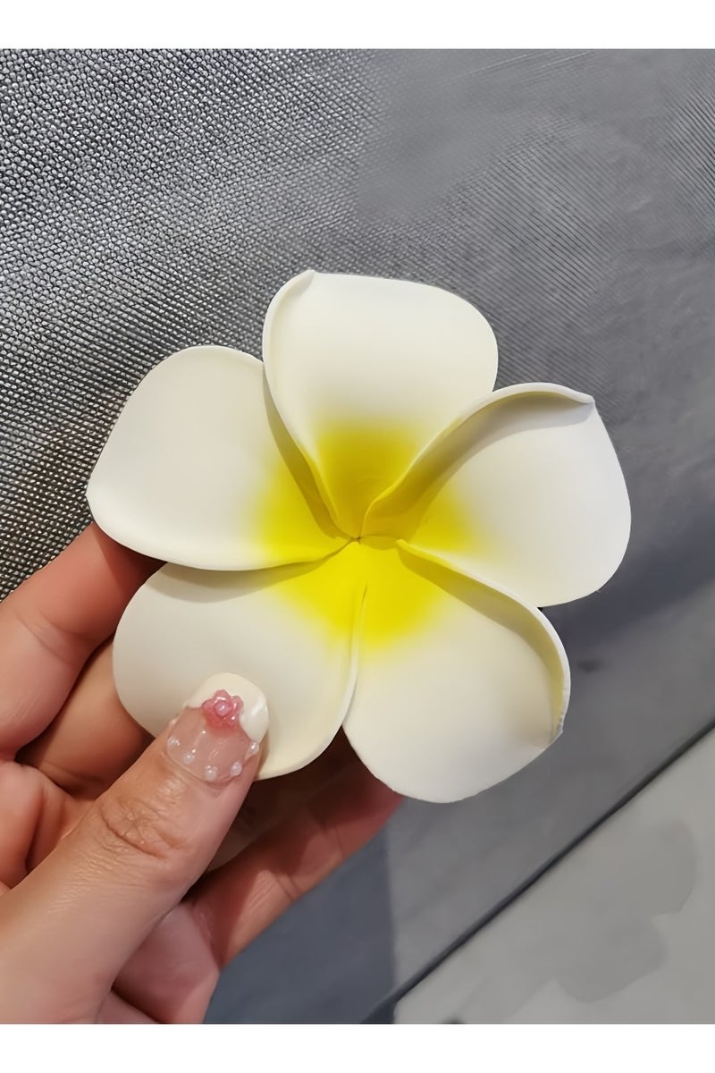 بي جي إم 10 pcs أبيض + أصفر رعشة الاصطناعية روبرا زهرة المشبك مشبك الشعر الرغوة هاواي فينيكس باني باني مقطع زفاف الحياة اليومية لحفل الملابس الزخرفة - Image 4