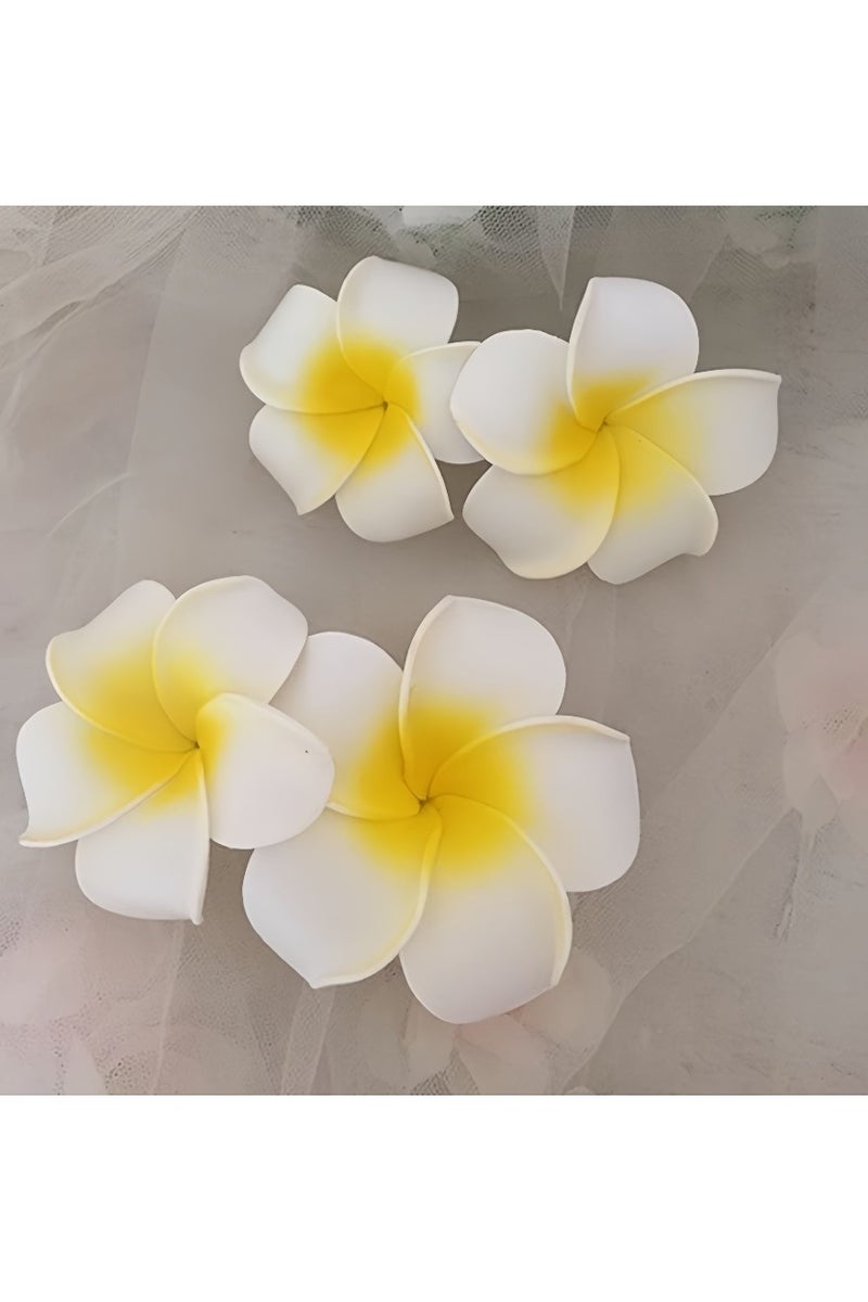 بي جي إم 10 pcs أبيض + أصفر رعشة الاصطناعية روبرا زهرة المشبك مشبك الشعر الرغوة هاواي فينيكس باني باني مقطع زفاف الحياة اليومية لحفل الملابس الزخرفة - Image 5