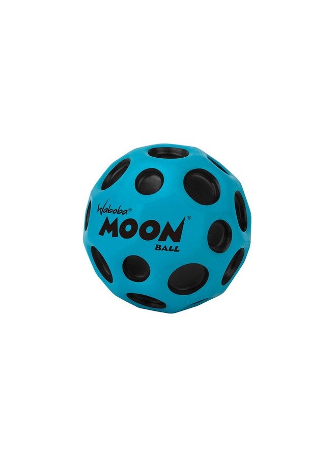 Waboba Moon Ball - Super High Bouncing Ball - Neon Coloured Indoor and Outdoor Ball Ages - Make Pop Sounds - Easy to Grip, Blue - (65 mm - Image 1