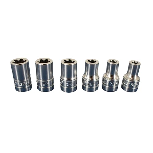 TEMO 6 pc Torx Plus 6-12EP Socket 1/4 Inch Square Drive Auto Repair Impact Ready Tool - Image 4