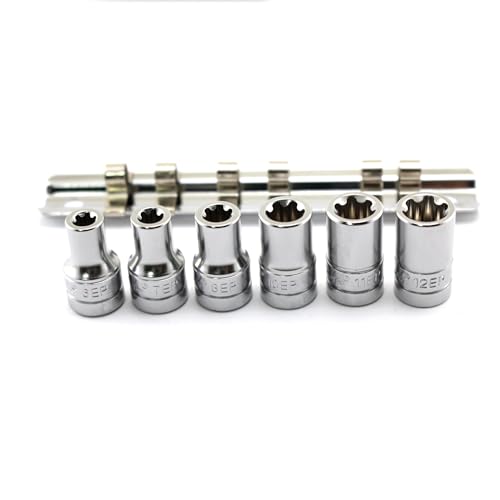 TEMO 6 pc Torx Plus 6-12EP Socket 1/4 Inch Square Drive Auto Repair Impact Ready Tool - Image 2
