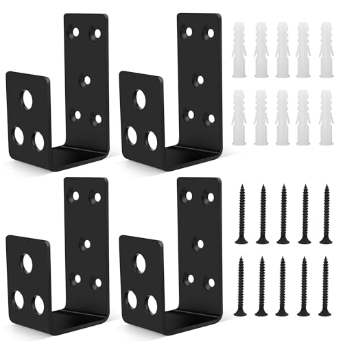 Catcan 2x4 Door Barricade Brackets Catcan Heavy Duty Door Barricade Security Bar U Bracket for Home Garage Barn Shed Garage Gate Security 4 - Image 1