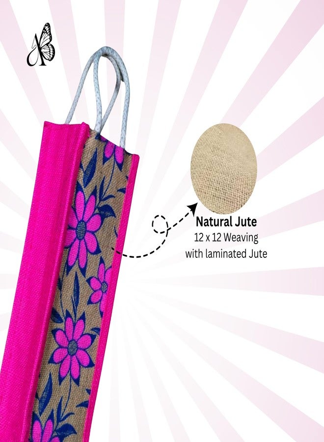 Anumala® Eco-Friendly Jute Water Bottle Bag | 100% Natural Jute with Bio-Plastic Lamination | Reusable, Handmade & Durable Bottle Carry Bag (14x5x5 Inches, Multi Color) (14 * 5 * 5, 2, Piece) - Image 5