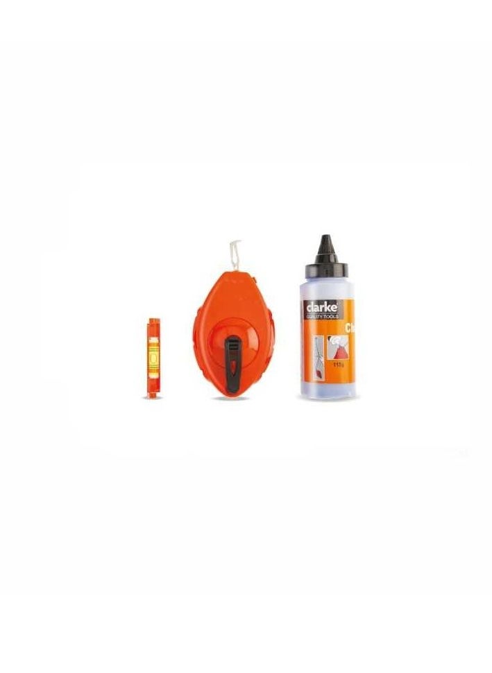 Clarke Clarke Chalk Reel Combination Set 30 Mtr Blue  - Image 1