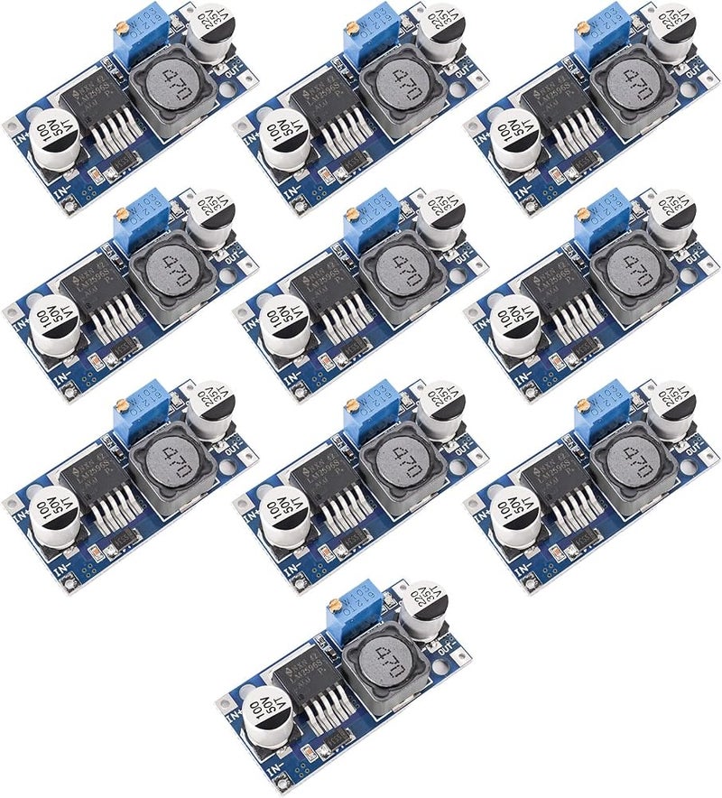SELOKY 10 Pack LM2596 LM2596S Adjustable Voltage Regulator Step Down Variable Volt Regulator Input 3.0-40V Output 1.5-35V DC-DC Buck Converter Electronic Voltage Stabilizer Power Supply Module - Image 1