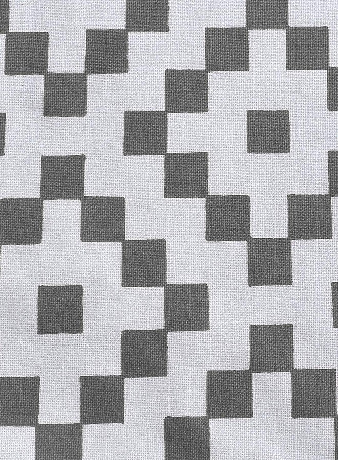 Dekor World Fun with Checks Printed Grey Table Runner (33x180cm) (Pack of 1)-6 Seater Dinning & Center Table - Image 4