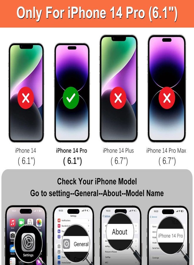 آي كوفر كايس جراب iCoverCase متوافق مع هاتف iPhone 14 Pro، جراب محفظة مع حامل بطاقات للنساء، جراب من الجلد الصناعي PU منقوش مانع لتقنية RFID مع حزام معصم، مقاس 6.1 بوصة (لون بنفسجي على شكل قلب) - Image 2