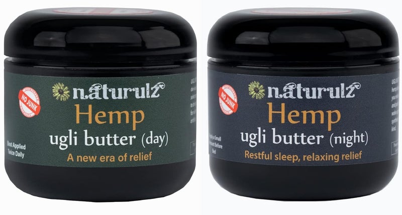 Naturulz Bundle  SaveUgli Butter Daytime  Nighttime Hemp Topicals Daytime and Nightime Formulas with Capsicum Lavender Chamomile Devils Claw Arnica and More AllNatural