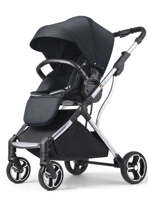 Reversible Baby Stroller with 5 Point Safety Harness, Compact Fold, Forward & Rear Facing, 0-36 Months, Black - B08BL