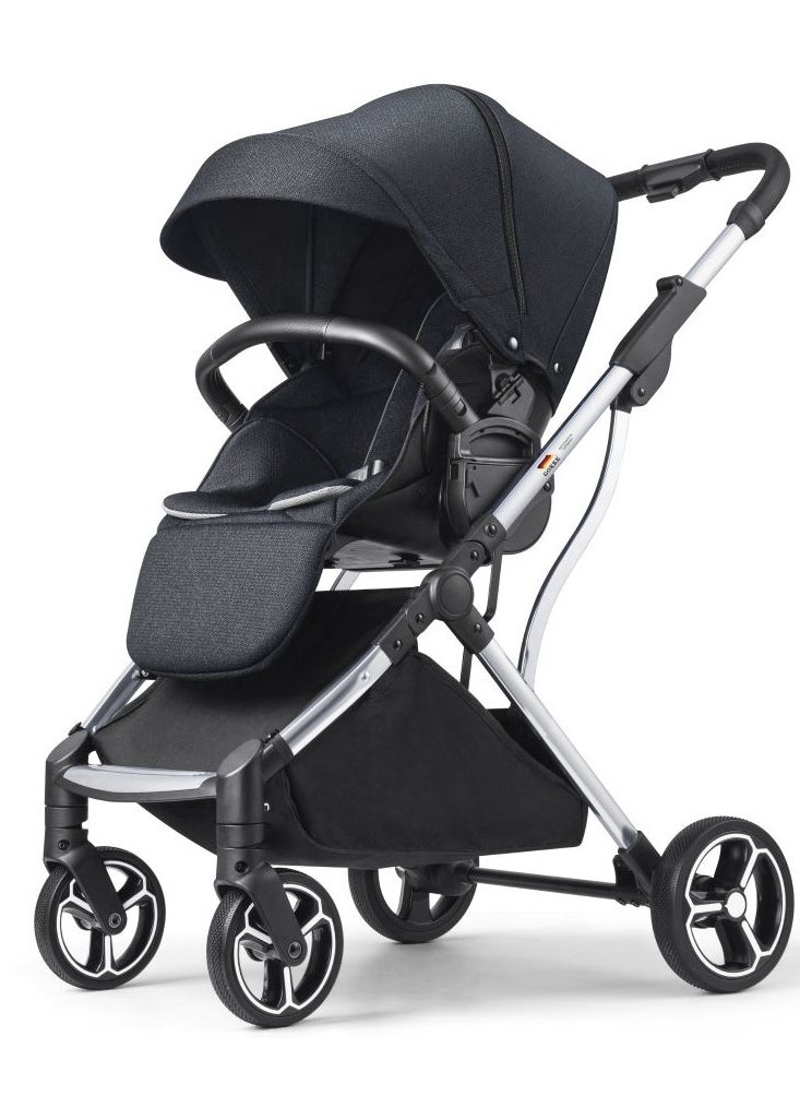 GOKKE - Reversible Baby Stroller with 5 Point Safety Harness, Compact Fold, Forward & Rear Facing, 0-36 Months, Black - B08BL - Image 1