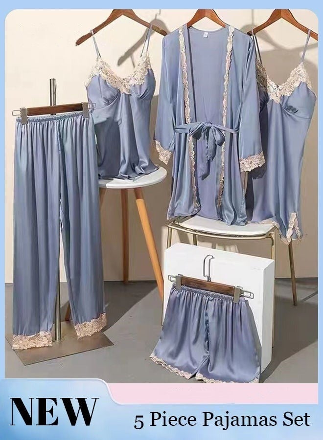 5-Pack Women's Pyjama Set Sling with Chest Pad Nightdress Sweet Sleepwear Home Wearing Clothes Suits Ladies Floral Printing Nightwear Lingerie Robe Underwear Shorts Summer Spring  - Image 1