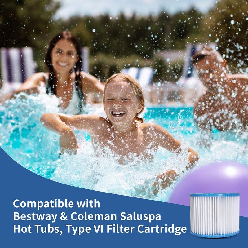 Volca Spares Hot Tub Filter Cartridge Size VI for Bestway, Lay-Z-Spa, Coleman SaluSpa 90352E 58323, 6 Pack - Image 2