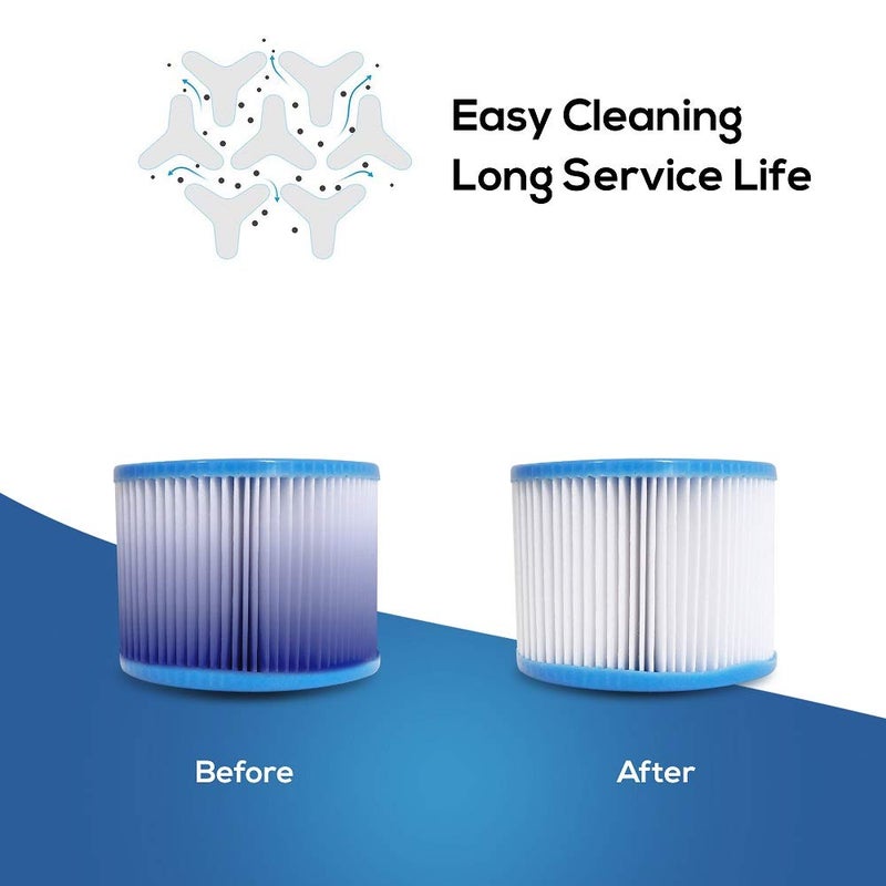 Volca Spares Hot Tub Filter Cartridge Size VI for Bestway, Lay-Z-Spa, Coleman SaluSpa 90352E 58323, 6 Pack - Image 3