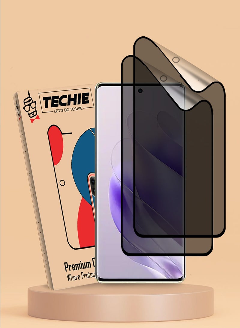 Techie 2 Pack V40 Pro / V40 Lite 5G / Vivo V40 Privacy Screen Protector - Full Cover Matte Ceramic Privacy Screen Protector, Explosion Proof, Anti Bubble Anti-Fingerprint Easy Installation - Image 1