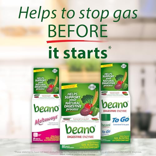 beano To Go Gas Prevention, Food Enzyme Dietary Supplement, Help Digest Gas-Causing Foods, 12 Tablets - Image 5