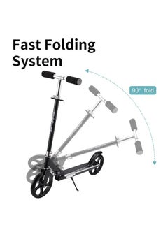 YelaJoy Scooters for Adults Teens Kick Scooter with Adjustable Height Dual Suspension and Shoulder Strap 8 inches Big Wheels Scooter Smooth Ride Commuter Scooter Best Gift for Kids Age 10 Up Black  - Image 4