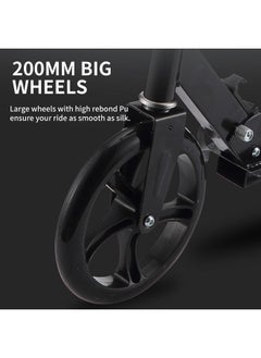 YelaJoy Scooters for Adults Teens Kick Scooter with Adjustable Height Dual Suspension and Shoulder Strap 8 inches Big Wheels Scooter Smooth Ride Commuter Scooter Best Gift for Kids Age 10 Up Black  - Image 5