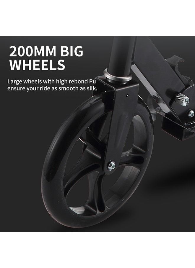 YelaJoy Scooters for Adults Teens Kick Scooter with Adjustable Height Dual Suspension and Shoulder Strap 8 inches Big Wheels Scooter Smooth Ride Commuter Scooter Best Gift for Kids Age 10 Up Black  - Image 5