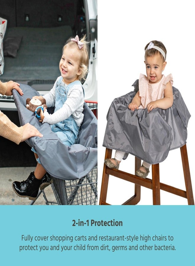 J.L. Childress Healthy Habits Shopping Cart & High Chair Cover for Baby, Kids, & Toddler - Cover for Grocery Carts & Restaurants, for Boys & Girls, Universal Fit - Grey - Image 3