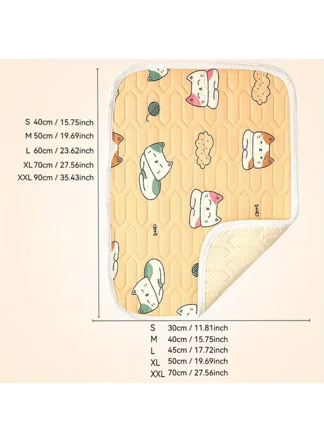 Orange Cat Cooling Pet Mat Ice Silky Fiber Pad For Indoor Outdoor Car 23 62x17 72 Inch - Image 4