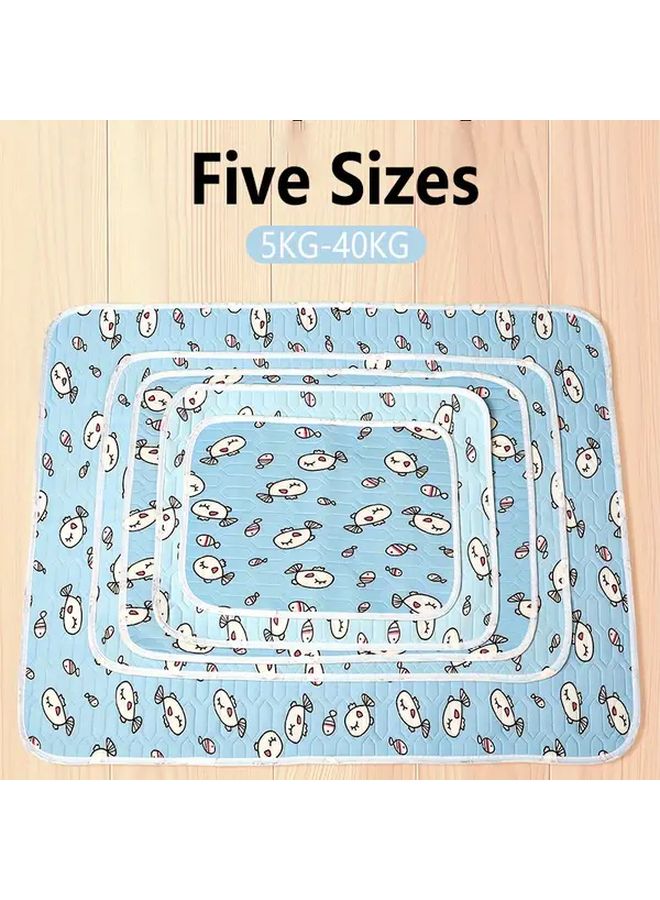 Orange Cat Cooling Pet Mat Ice Silky Fiber Pad For Indoor Outdoor Car 23 62x17 72 Inch - Image 5