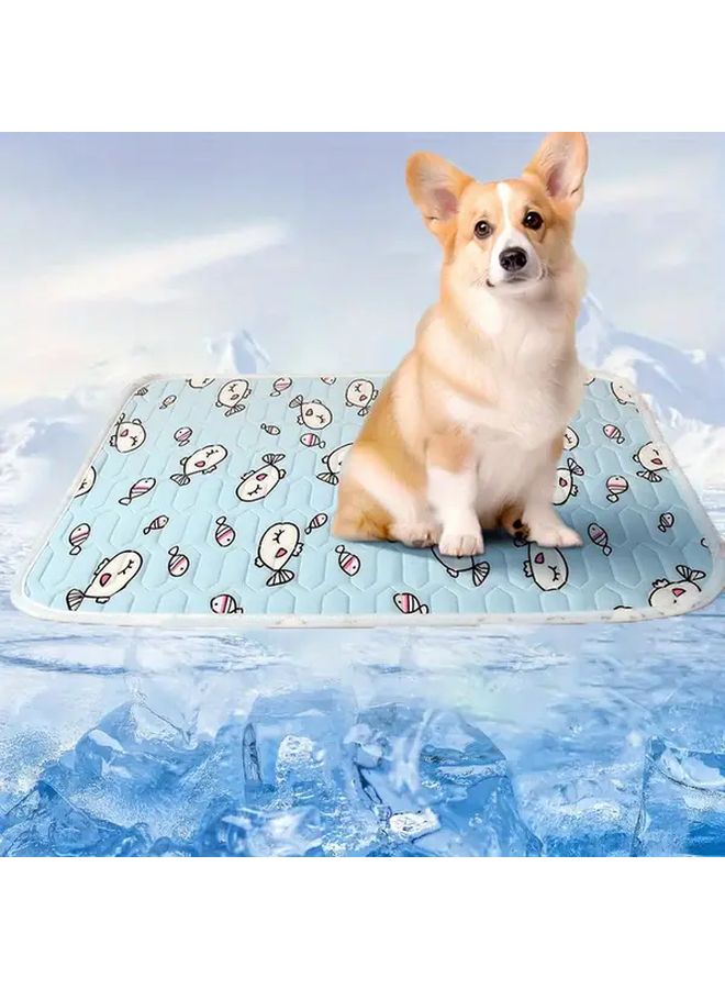 Orange Cat Cooling Pet Mat Ice Silky Fiber Pad For Indoor Outdoor Car 23 62x17 72 Inch - Image 2