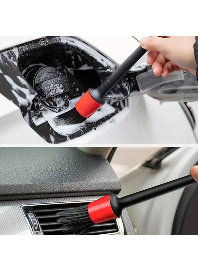 5pcs Car Detailing Brush Set Black Perfect for Wheels Dashboard Air Vents Auto Cleaning Kit - Image 5