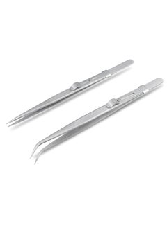 Oasisgalore 2Pcs Precision Tweezers，Stainless Steel Tweezers for Electronics, Laboratory Work, Jewelry-Making, Craft, Soldering  - Image 2