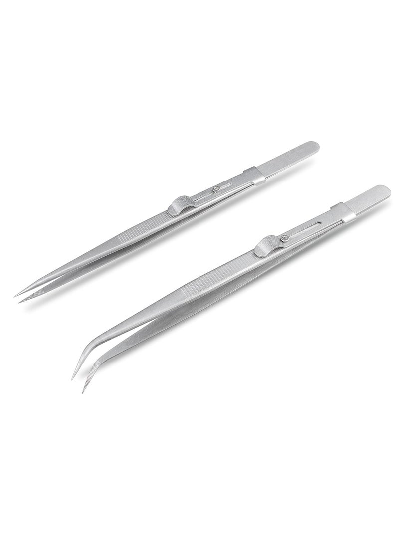 Oasisgalore 2Pcs Precision Tweezers，Stainless Steel Tweezers for Electronics, Laboratory Work, Jewelry-Making, Craft, Soldering  - Image 2