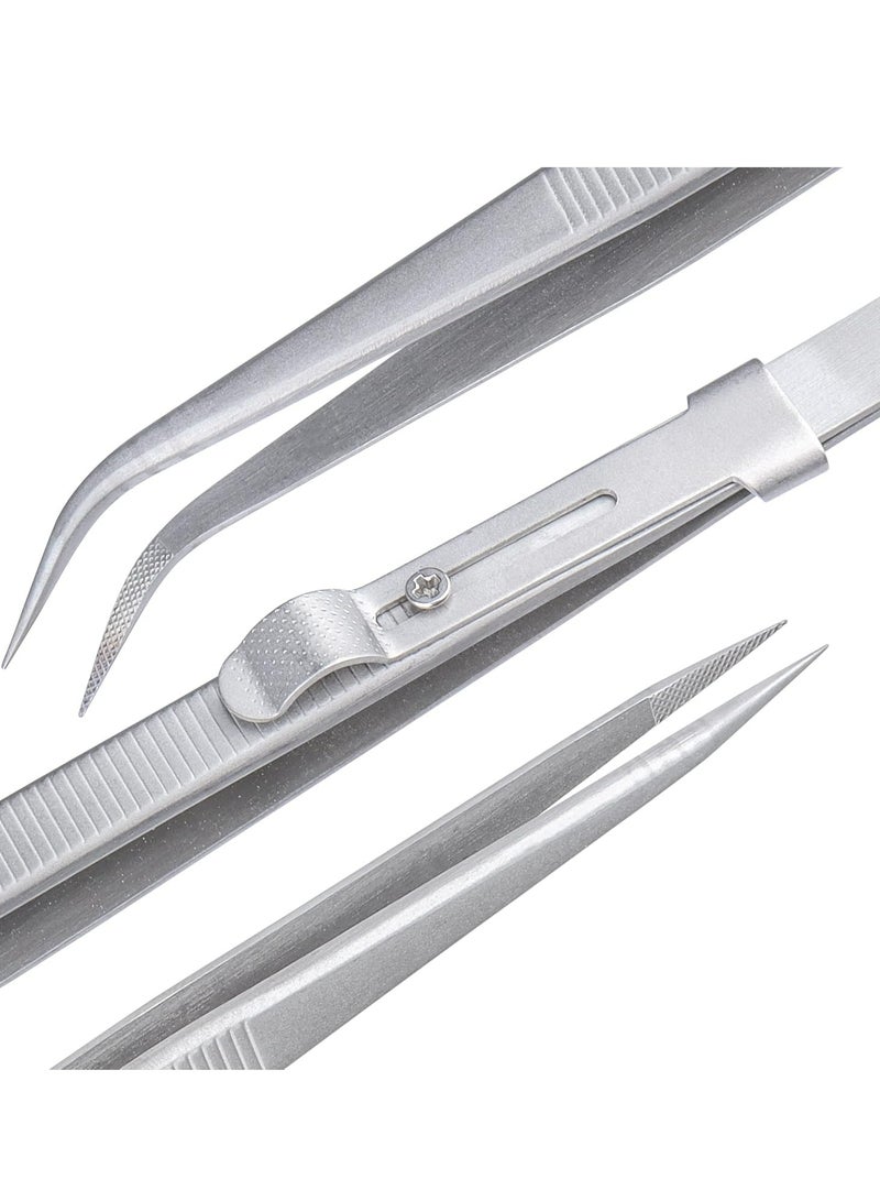 Oasisgalore 2Pcs Precision Tweezers，Stainless Steel Tweezers for Electronics, Laboratory Work, Jewelry-Making, Craft, Soldering  - Image 4