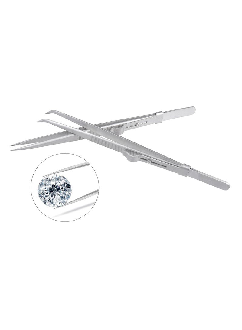 Oasisgalore 2Pcs Precision Tweezers，Stainless Steel Tweezers for Electronics, Laboratory Work, Jewelry-Making, Craft, Soldering  - Image 3