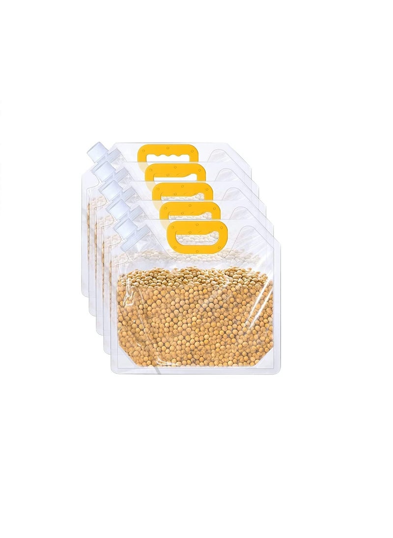 DIVHUK DIVHUK Plastic Grain MoistureProof Sealed Bag Reusable 3Pack Clear Grain Storage Suction Bags Safe Waterproof Packaging Stand Up Sealed OdorResistant Packaging Bags 15L 5pcs  - Image 1