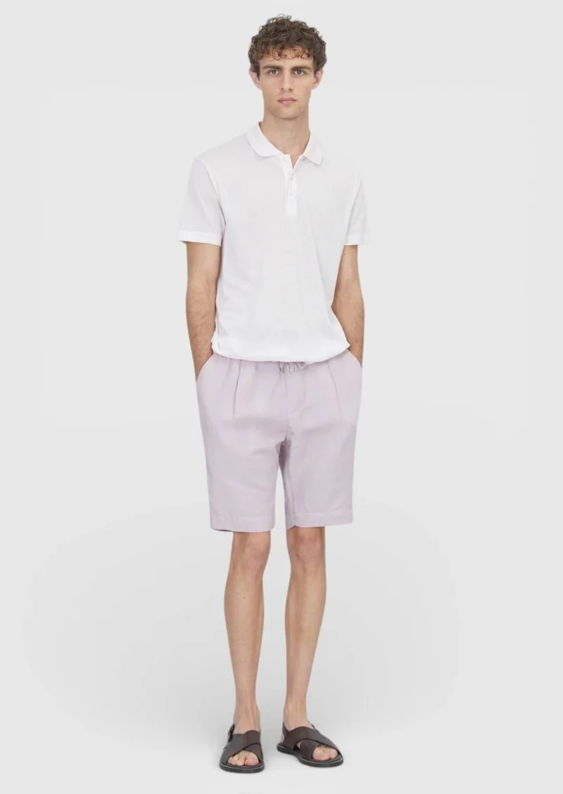 RAMSEY Pink Plain Cotton Blended T-Shirt