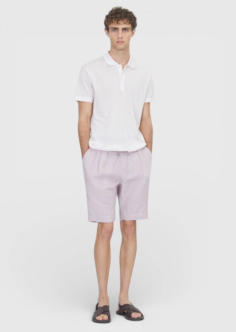 RAMSEY Pink Plain Cotton Blended T-Shirt - Image 3
