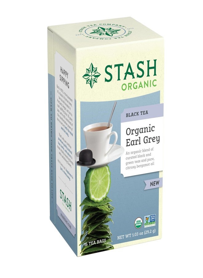 Stash Tea Organic Earl Grey Black Tea, Caffeinated, Non-GMO Project Verified, Serve Hot or Iced, 96 Tea Bags, 16 count (6 pack) - Image 1