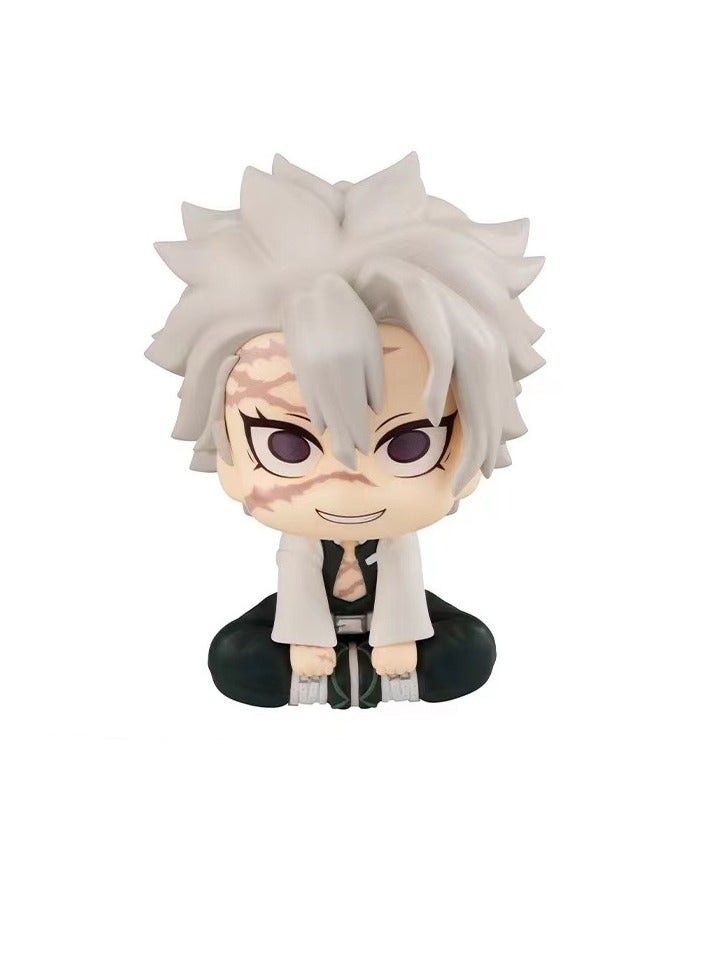 general Kanroji Mitsuri Version Q Figure Shinazugawa Sanemi Palm Tree Sitting Position Figurine Cake Ornament Anime Cute Statue Collection Figurine（10cm） - Image 5