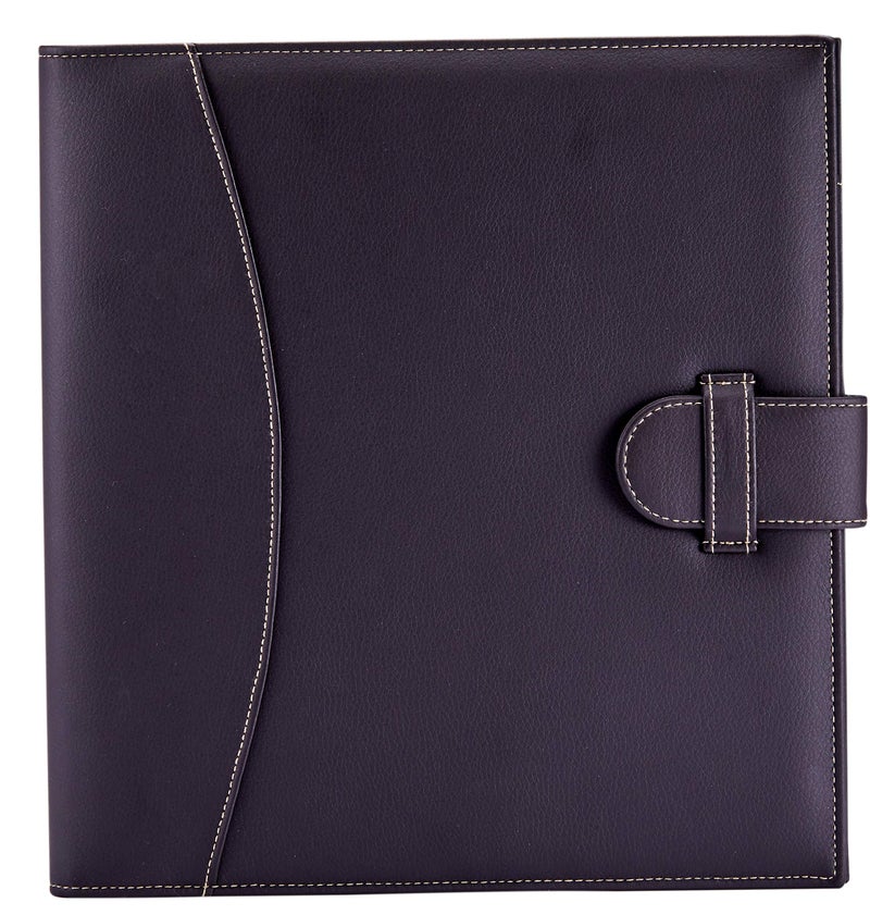 It's Academic Executive Leather Portfolio Folder, 1" Ring Binder and 250-Sheet Capacity to Organize Resumes, Business Cards, Note Pads, and Legal-Size Documents, Pen Loop, Dark Brown Faux Leather - Image 2