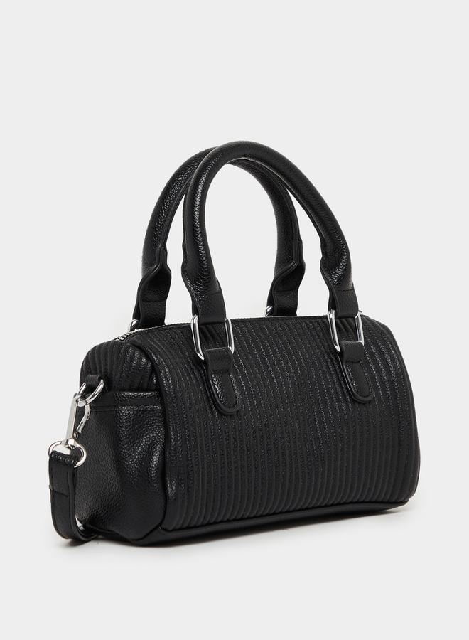 Styli Textured Handbag with Dual Handle and Adjustable Strap - Image 1