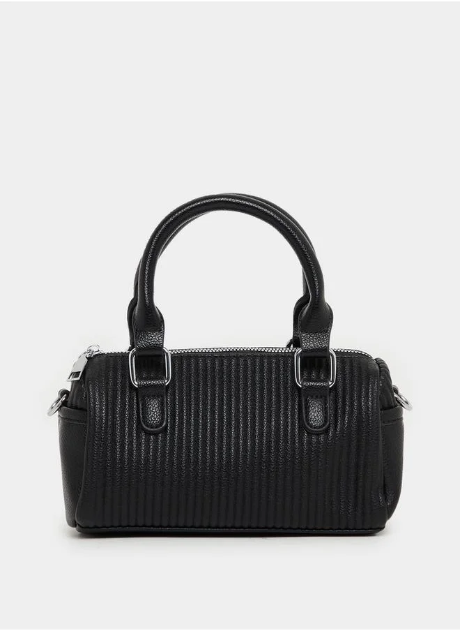 Styli Textured Handbag with Dual Handle & Adjustable Strap