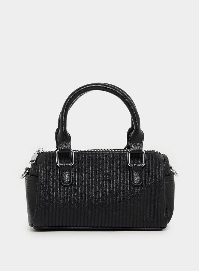 Styli Textured Handbag with Dual Handle and Adjustable Strap - Image 3