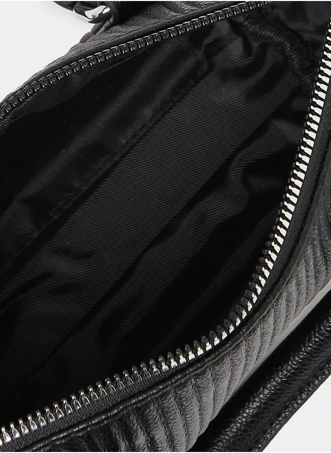 Styli Textured Handbag with Dual Handle & Adjustable Strap