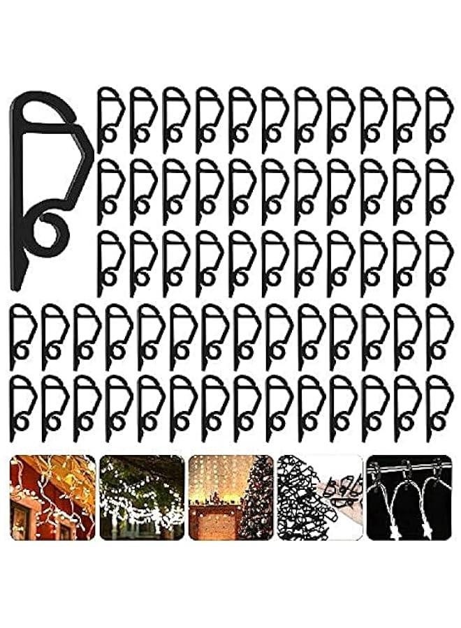 Generic 120 Pcs  Light Clips Outside Gutter Hooks - Plastic Holiday Gutter Light Weatherproof Hooks for   Roof Tree Hanging Outdoor Decoration String Lights (Black) - Image 2
